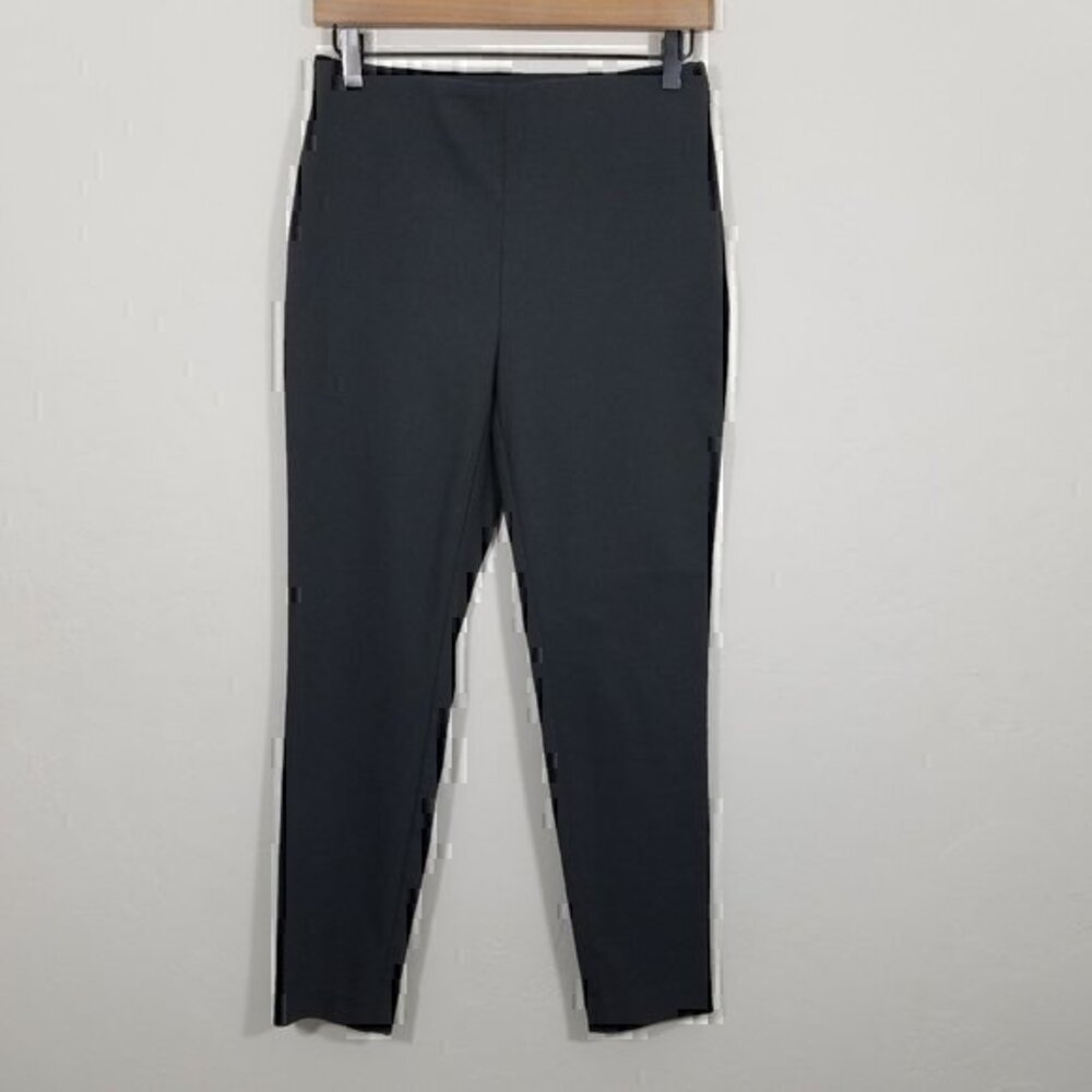 LOFT Petites Skinny High Waist Stretch Pants Side Zip Gray Office Size 4P